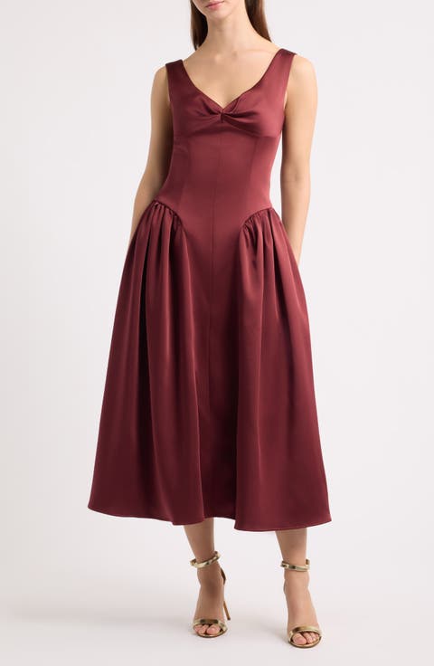 Duchess Satin Midi Dress