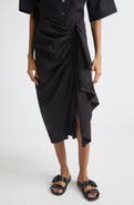 Michael Kors Collection Ruched Cotton Poplin Pareo Skirt
