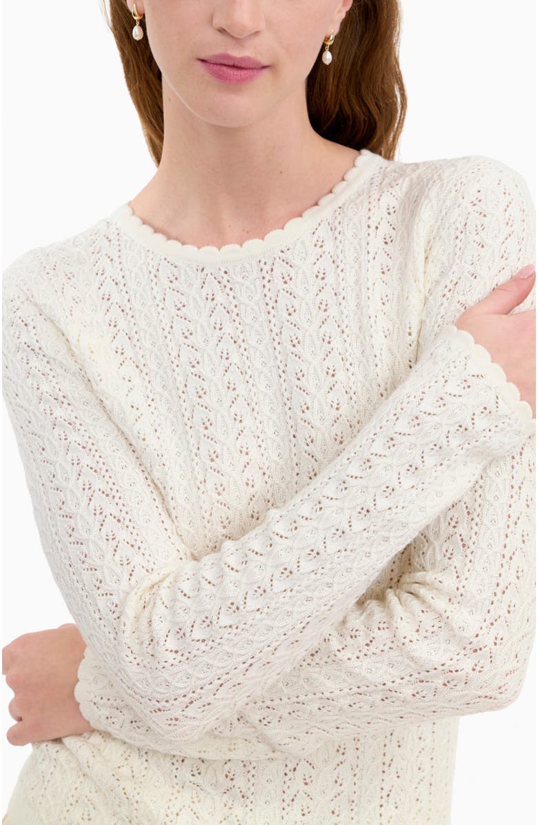 Rebecca Taylor Verana Knit Sweater, Alternate, color, Ivory