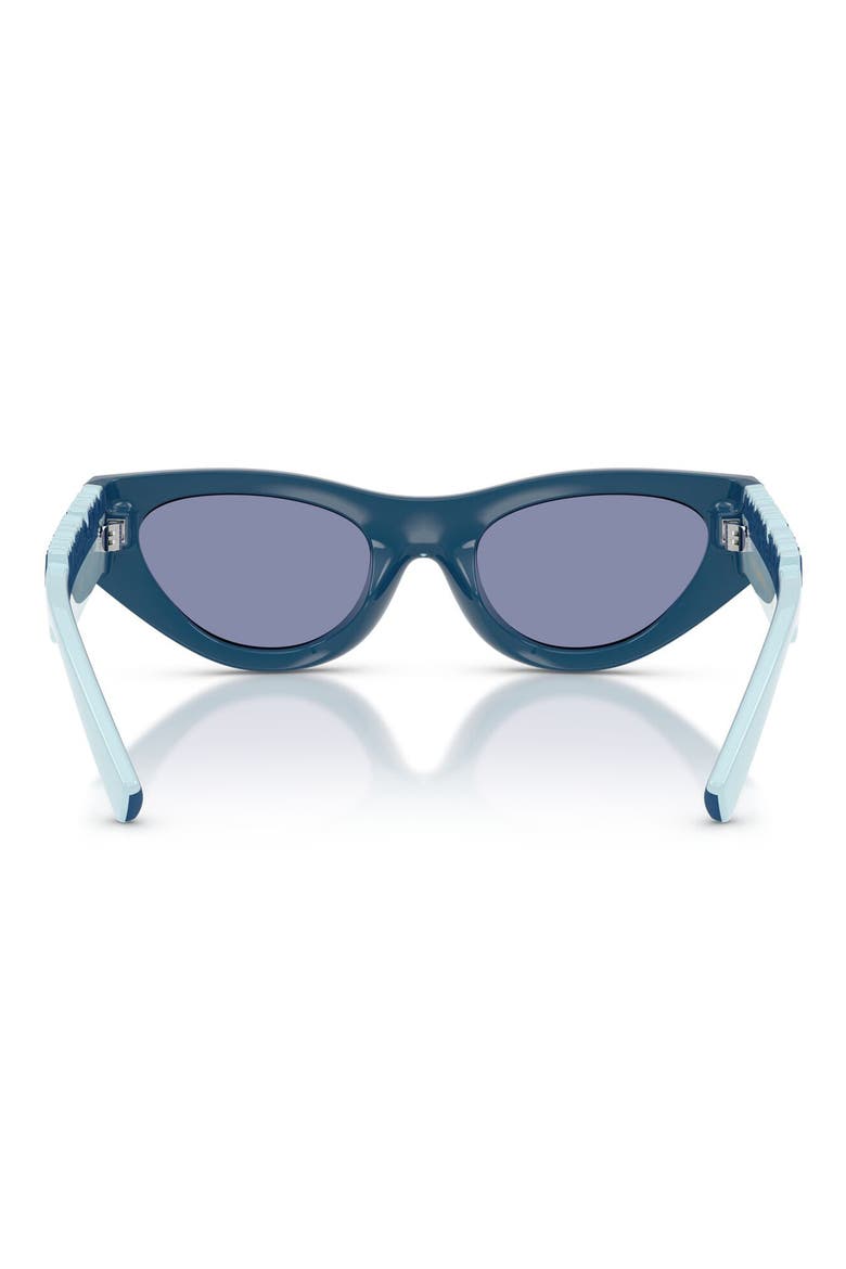 Kids' 47mm Small Cat Eye Sunglasses, Alternate, color, AZURE RUBBER/ BLUE / VIOLET