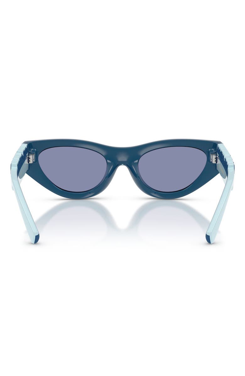 Dolce&Gabbana Kids' 47mm Small Cat Eye Sunglasses, Alternate, color, Azure Rubber/ Blue / Violet