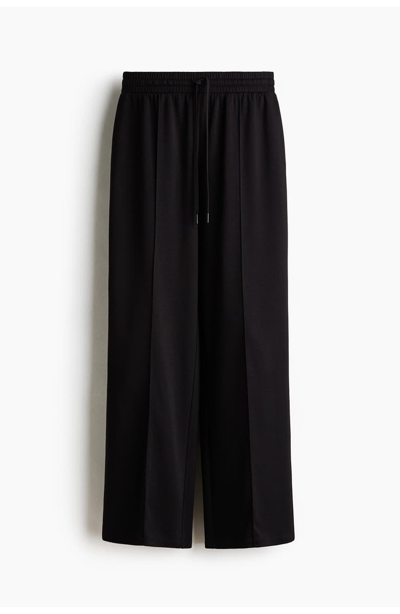 H&M Wide Crease-front Joggers, Alternate, color, Black