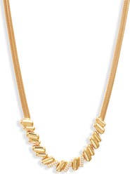 Nordstrom Cubic Zirconia Ridged Frontal Necklace