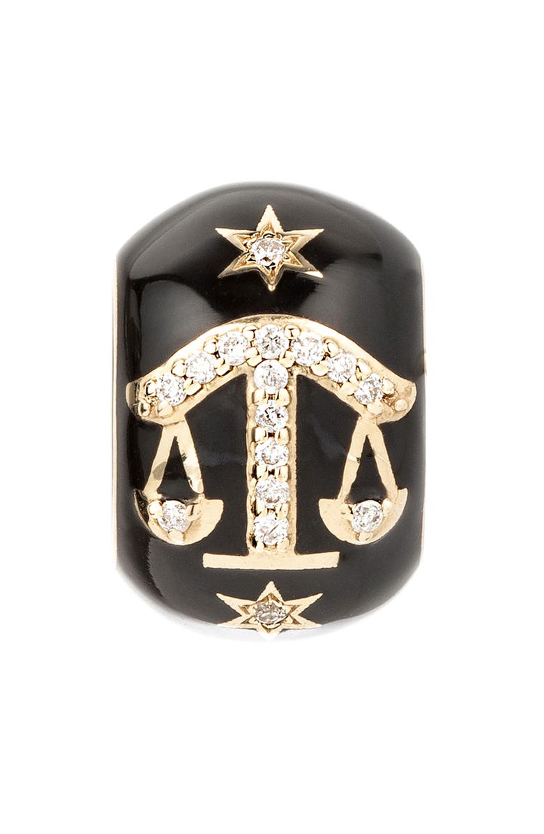 Adina Reyter Zodiac Ceramic & Diamond Bead Charm, Main, color, Yellow Gold - Libra