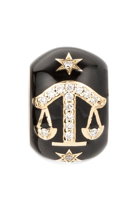 Zodiac Ceramic & Diamond Bead Charm