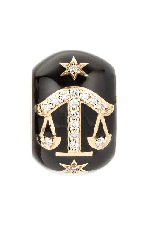 Shop Adina Reyter Zodiac Ceramic & Diamond Bead Charm In Yellow Gold - Libra