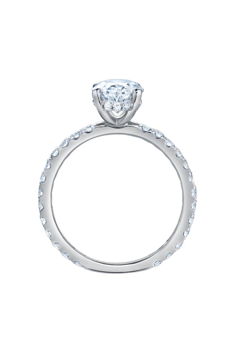 Eliana 14K White Gold Oval Lab Grown Diamond Hidden Halo Engagement Ring - 2 Ct, Alternate, color, 14K White Gold