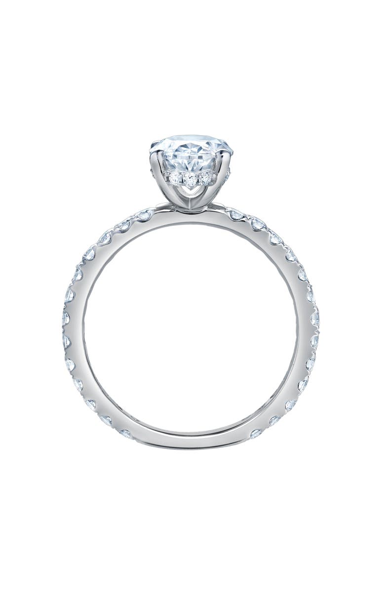 LuvMyJewelry Eliana 14K White Gold Oval Lab Grown Diamond Hidden Halo Engagement Ring - 2 Ct, Alternate, color, 14K White Gold