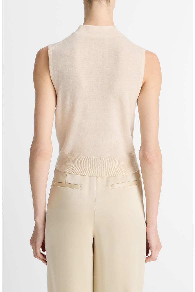 Sleeveless Mock Neck Wool Blend Knit Top, Alternate, color, OFF WHITE