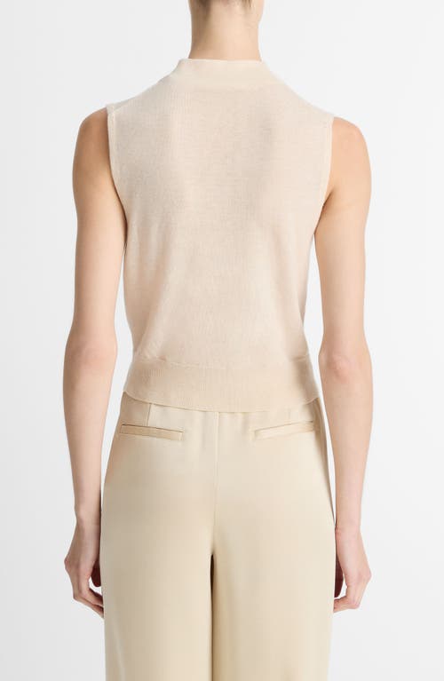Vince Sleeveless Mock-neck Top In Neutral