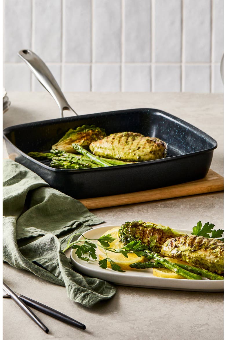 GREEN STONE™ 11" Ultimate Grill Pan, Alternate, color, Black