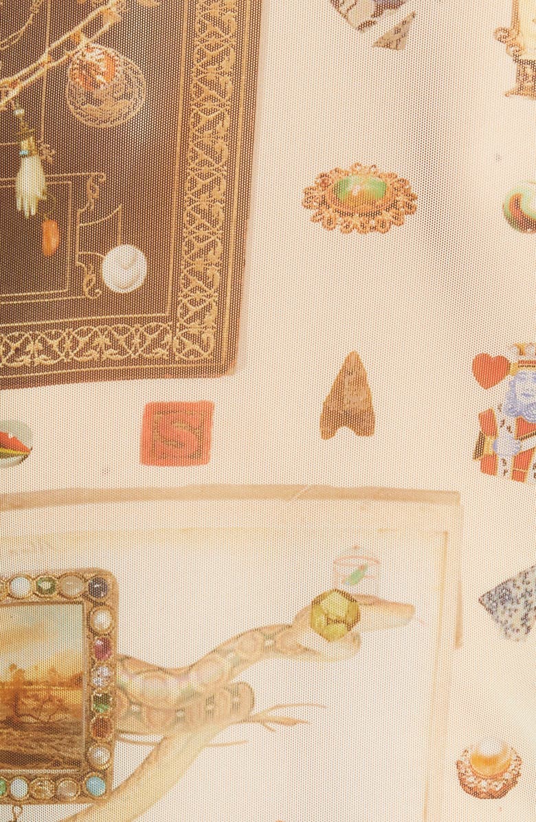 MONSE Victorian Print Body-Con Sheer Top, Alternate, color, 