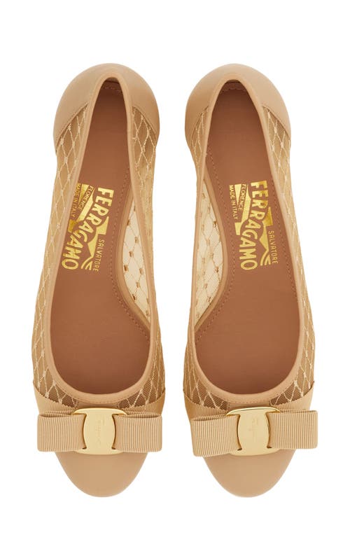 Ferragamo Vara Mesh 30 Pumps In Beige