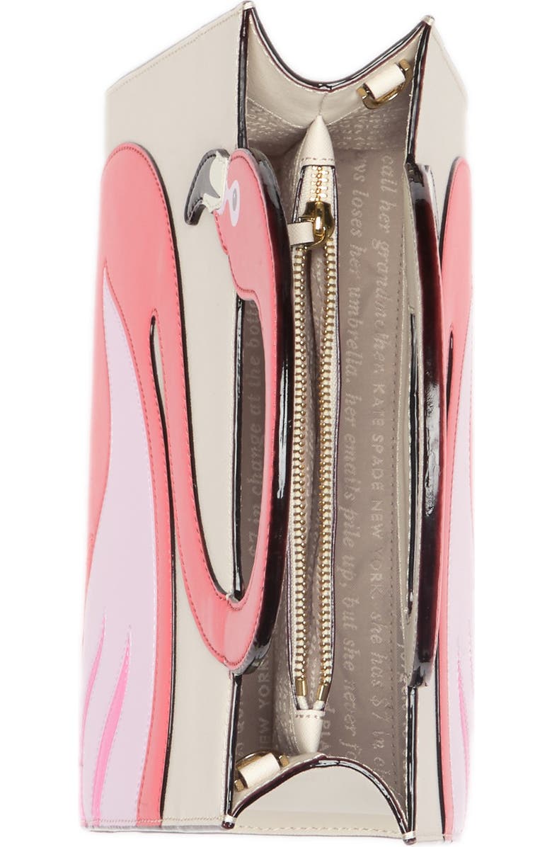 Kate Spade New York by the pool - flamingo sam leather tote, Alternate, color,