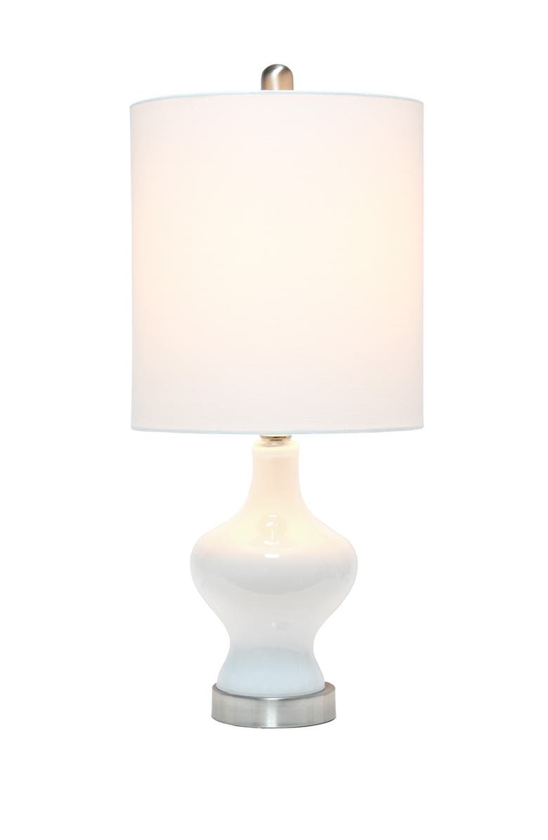 LALIA HOME Paseo Table Lamp with White Fabric Shade - White, Main, color, 