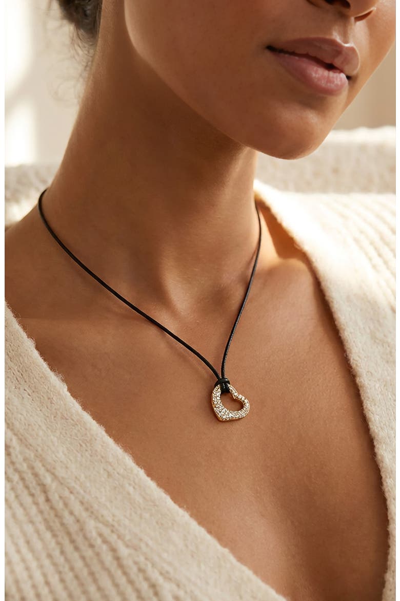 Modern Muse Radiant Heart Cord Pendant Necklace, Alternate, color, GOLD