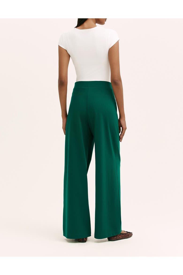 Kenzie Ponte Jersey Wide Leg Trousers, Alternate, color, Bottle Green