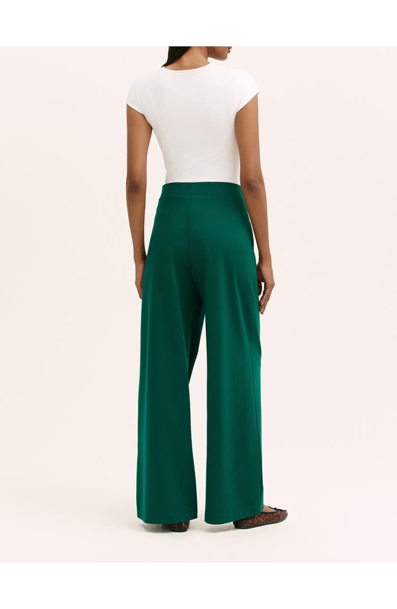 Finery London Kenzie Ponte Jersey Wide Leg Trousers, Alternate, color, Bottle Green