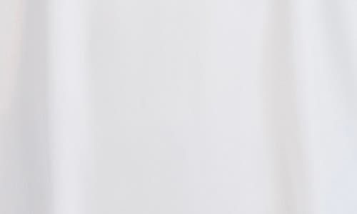 Ookie & Lala Tie Back Mock Neck Lace Sleeve Satin Blouse In White