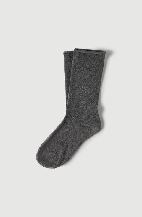 Stretch cashmere knit socks