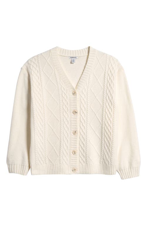 Nordstrom Kids' Oversize Cable Cardigan In Ivory Egret