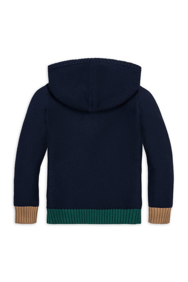 Kids' Organic Henley Sweater Hoodie, Alternate, color, Navy Colorblock