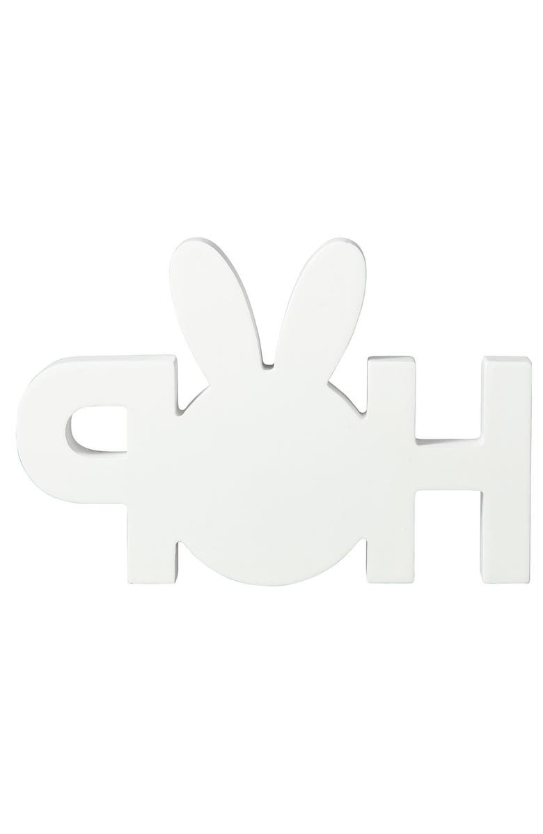 Glitzhome 10"L Easter Wooden Hop Table Decor, Alternate, color, Pink