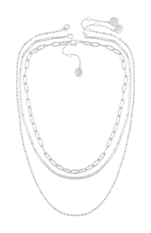 Vince Camuto Layered Chain Necklace Trio Set In Silver