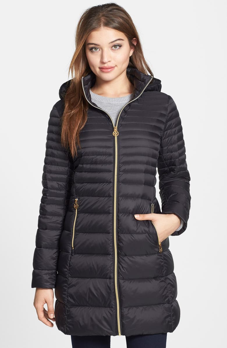 MICHAEL Michael Kors Packable Hooded Down Coat, Main, color, 