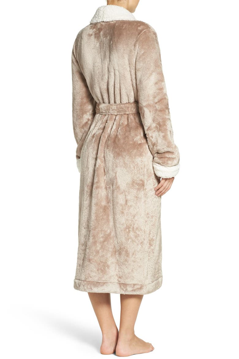 Frosted Plush Robe, Alternate, color, BROWN