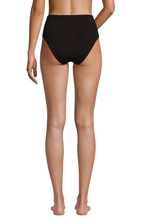 Lands' End Cheeky High Waisted Bikini Bottoms In Black