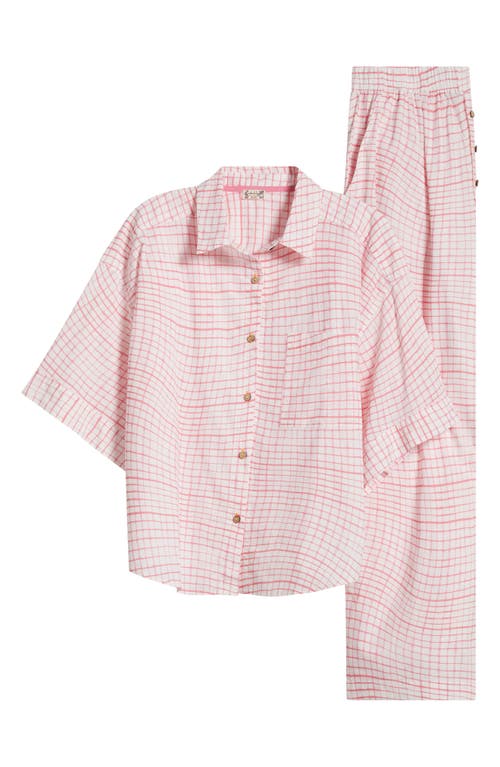 Shop Free People Sleeper Check Pajamas In Strawberry Shortcake