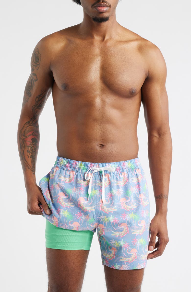 Chubbies Rock-a-Crocks Lined 5.5-Inch Swim Trunks, Alternate, color, Dusty Blue