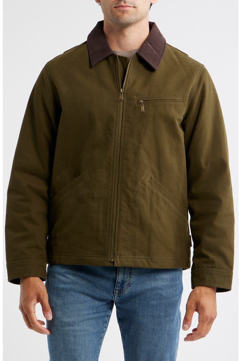 Tahoma Cotton Canvas Trucker Jacket, Alternate, color, DARK OLIVE