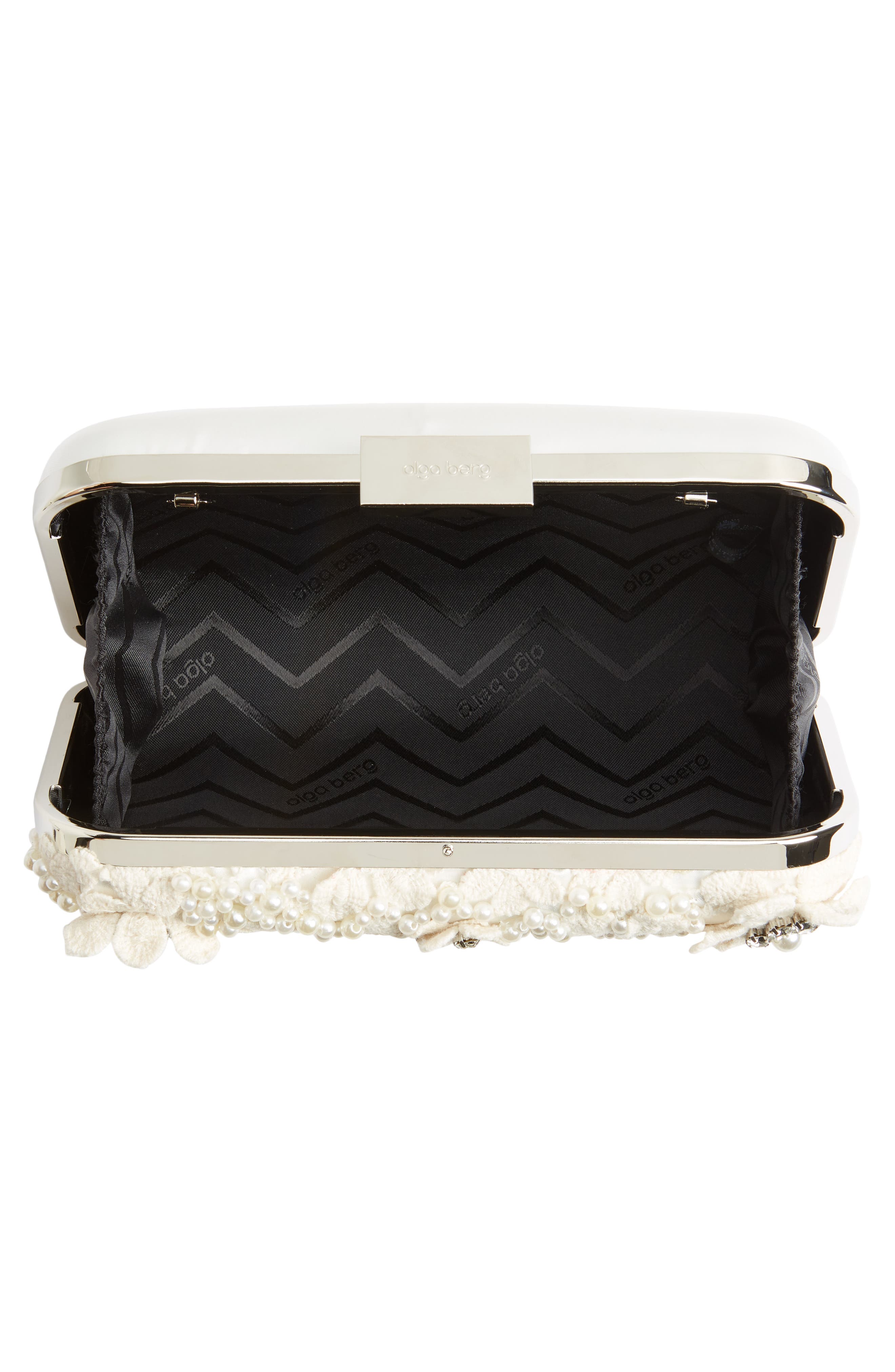 Olga Berg Beth Bead & Crystal Clutch, Alternate, color, Ivory