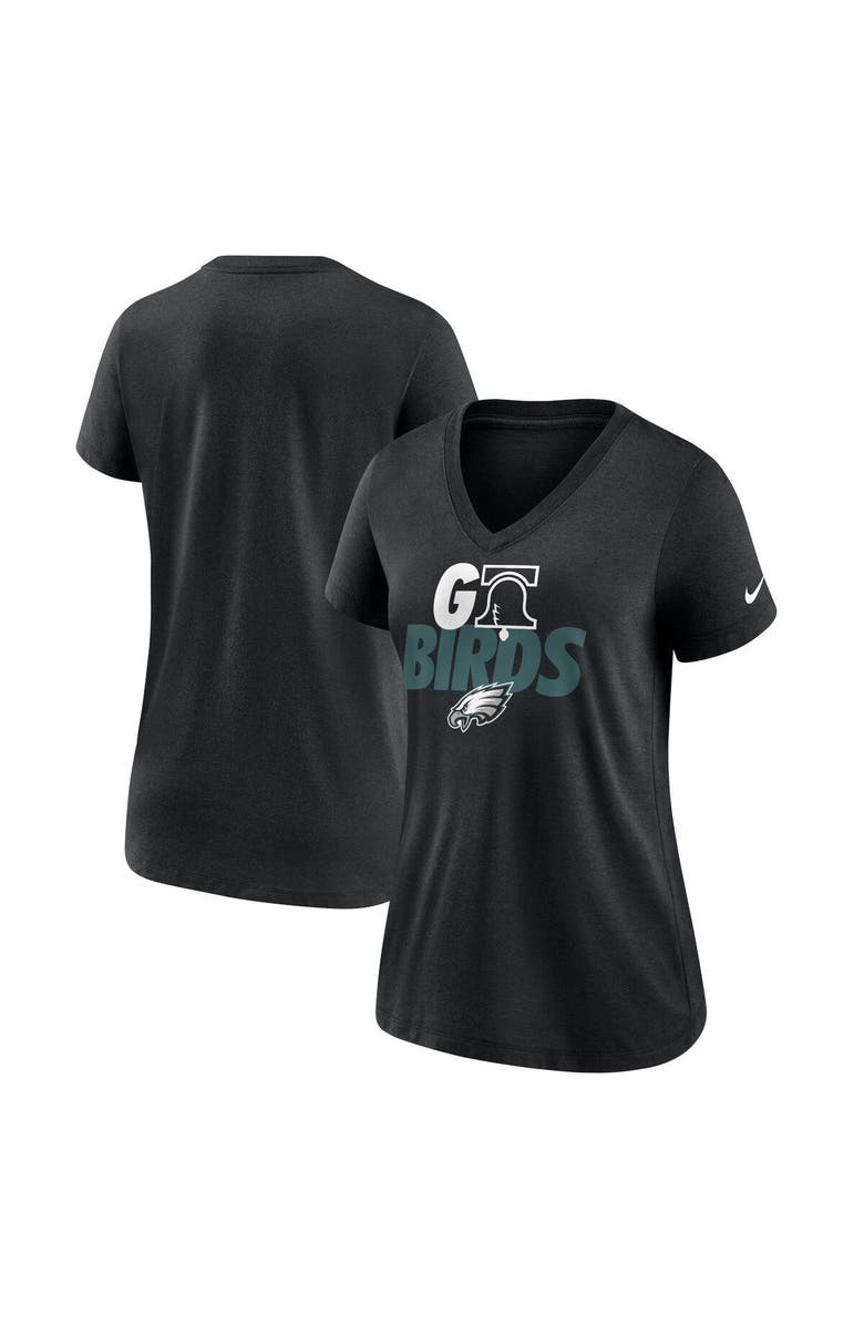 Nike Women's Nike Black Philadelphia Eagles Hometown Collection Tri-Blend V-Neck T-Shirt, Alternate, color, 