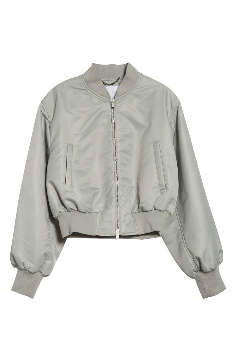 Stella McCartney Nylon Crop Bomber Jacket, Main, color, Sage
