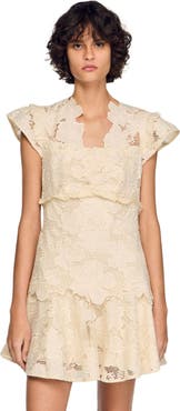 SANDRO Short guipure dress