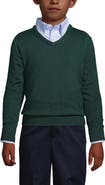 Lands' End School Uniform Boys Cotton Modal Fine Gauge V-neck Sweater