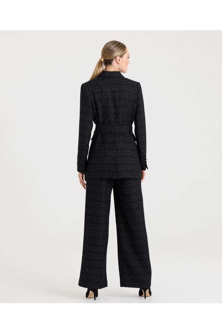 Diana Sparkle Tie Belted Jacket, Alternate, color, Black Sparkle