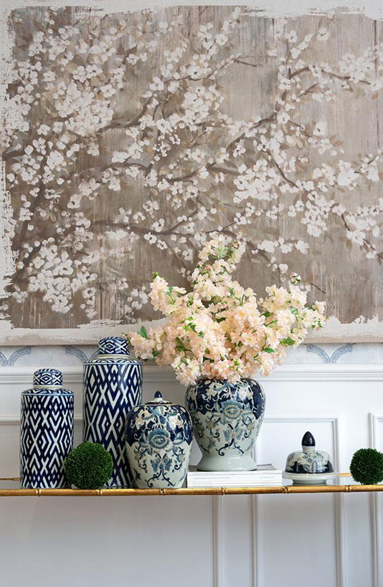 A & B Home Bryn Ginger Porcelain Lidded Jar, Alternate, color, Blue