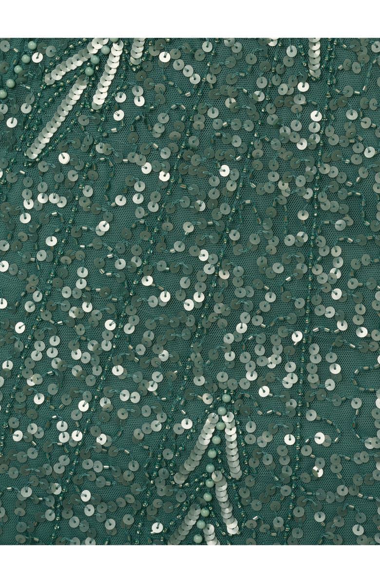 Adrianna Papell Beaded Long Sleeve Column Gown, Alternate, color,