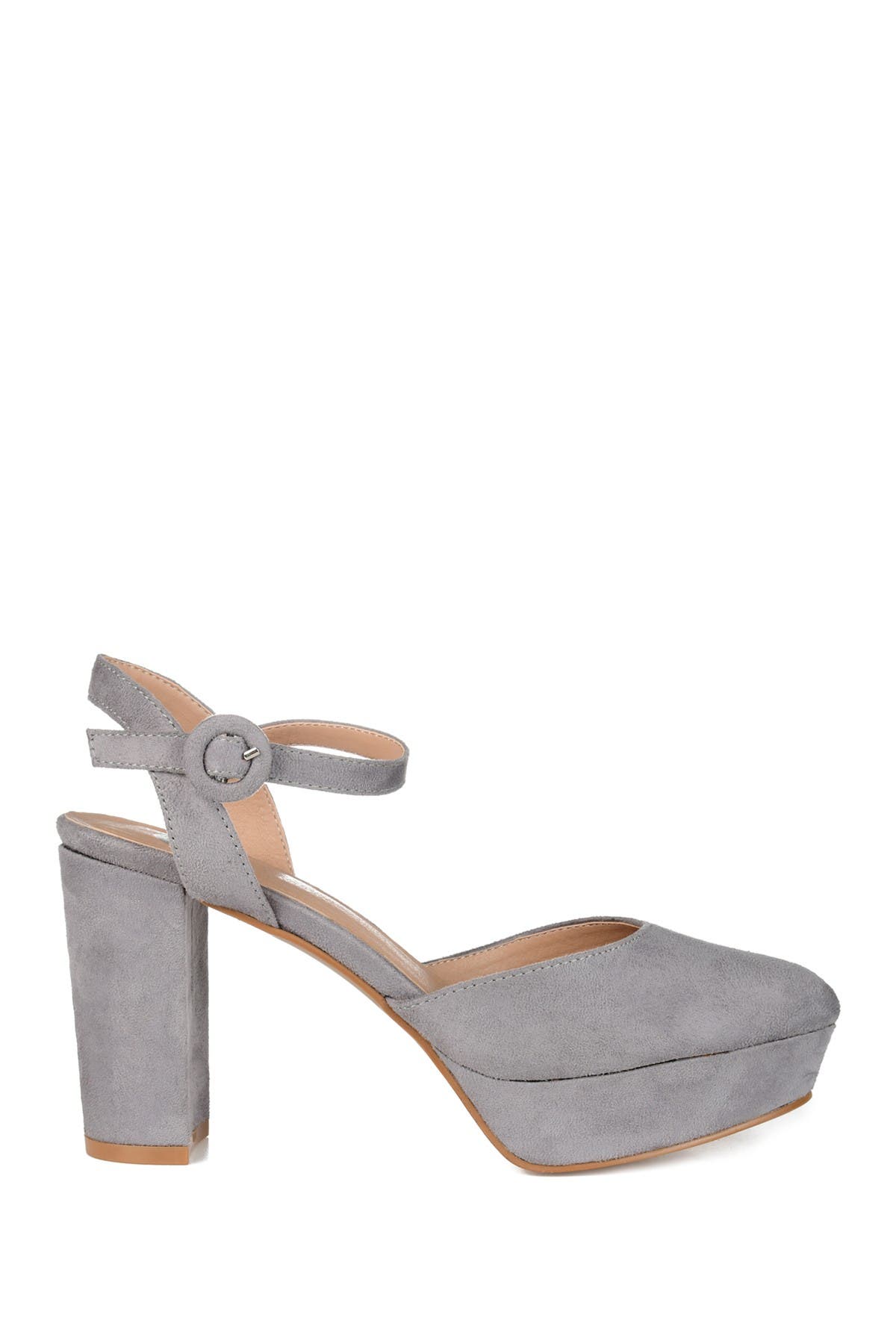 Journee Collection Roslynn Platform Pump -Wide Width, Alternate, color, Grey