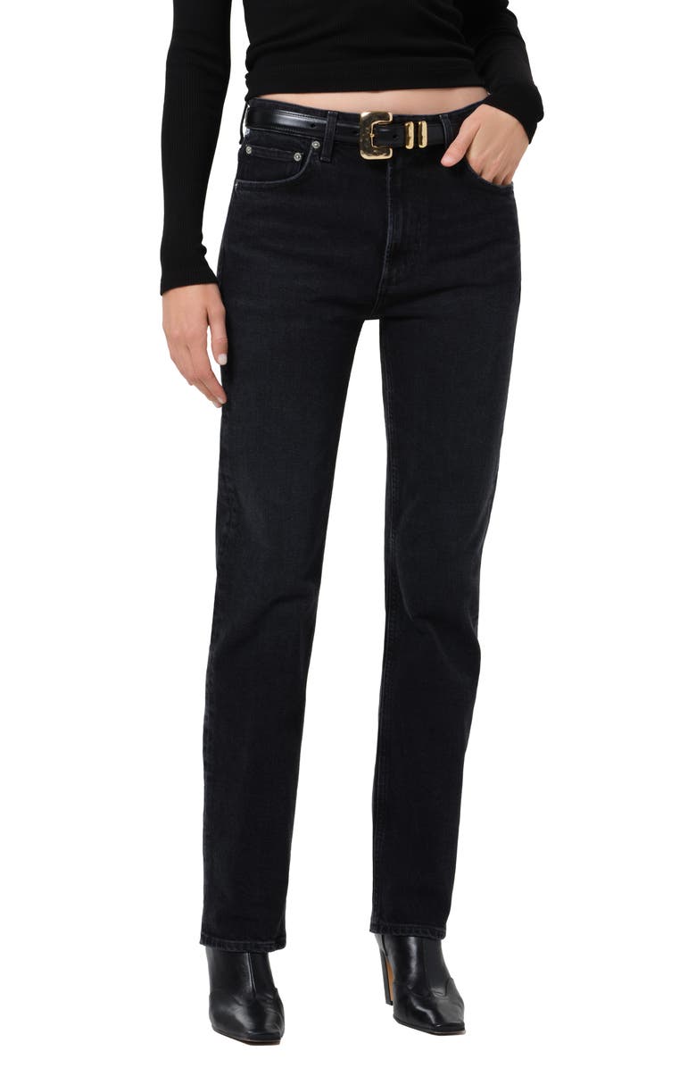 Citizens of Humanity Zurie High Waist Straight Leg Jeans, Main, color, Willow Black
