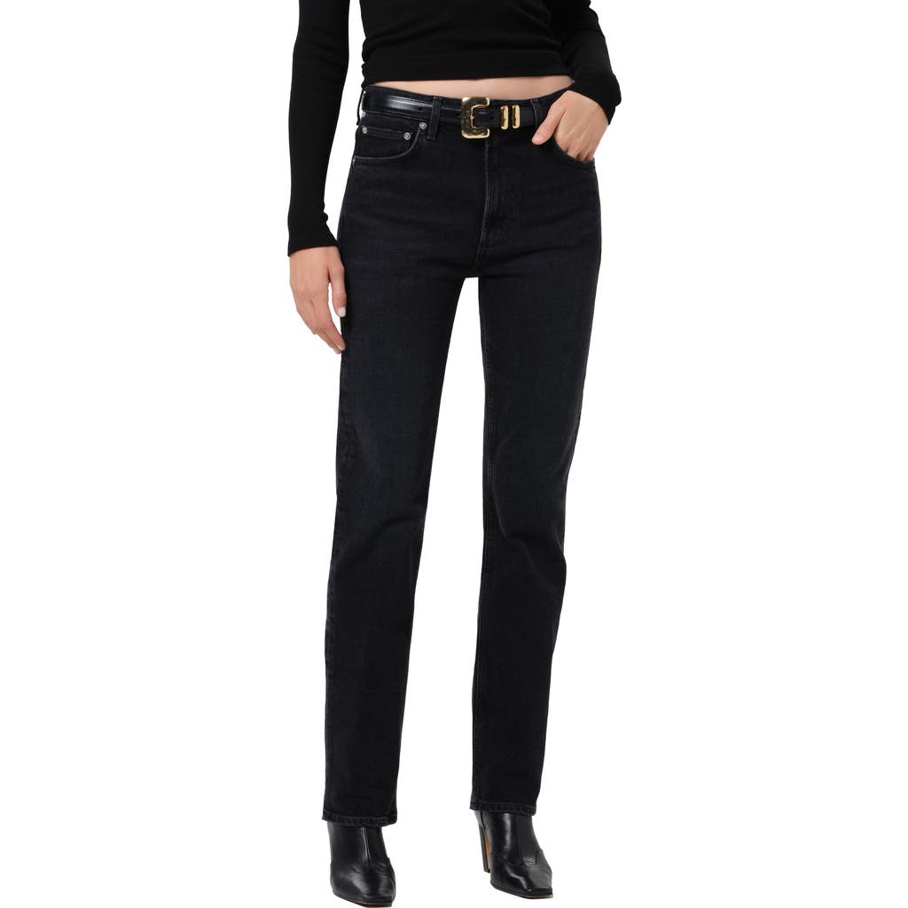 Citizen Of Humanity Citizens Of Humanity Zurie High Waist Straight Leg Jeans In Black