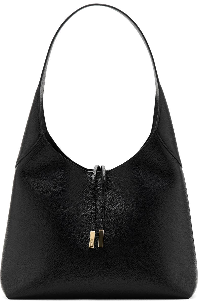 MANGO Faux Leather Shoulder Bag, Main, color, Black