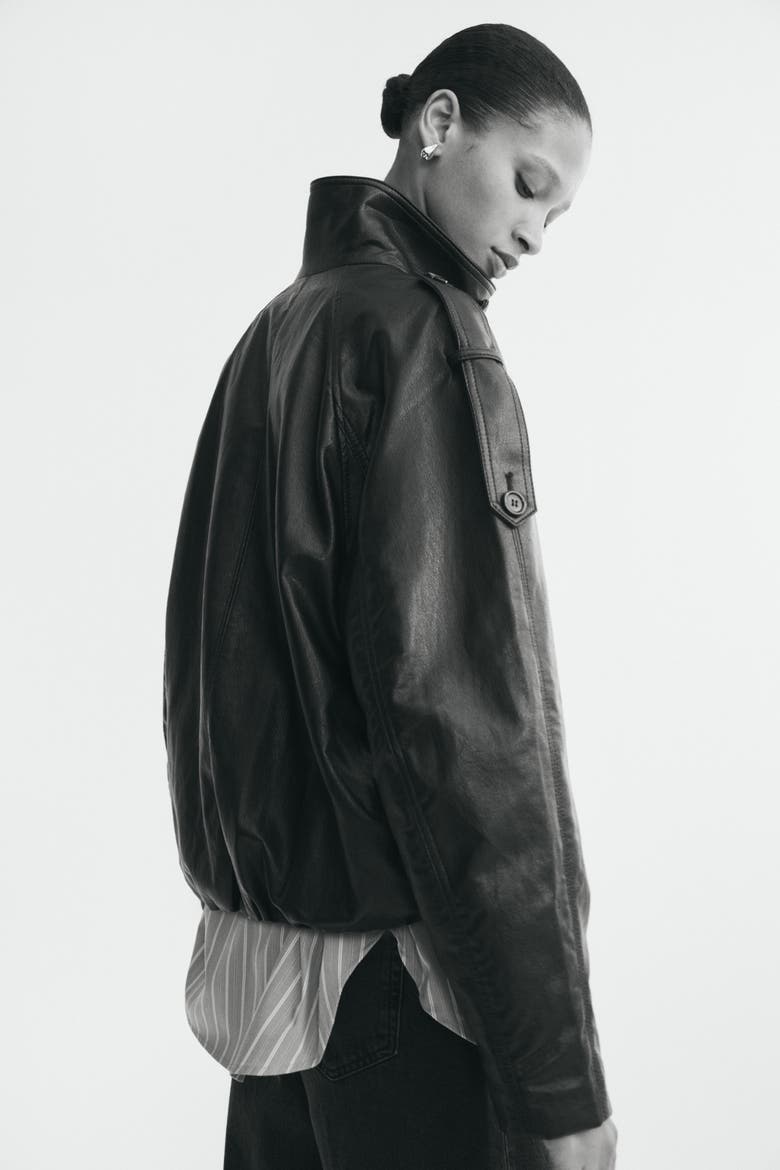 Oversized Coated Jacket, Alternate, color, Dark brown