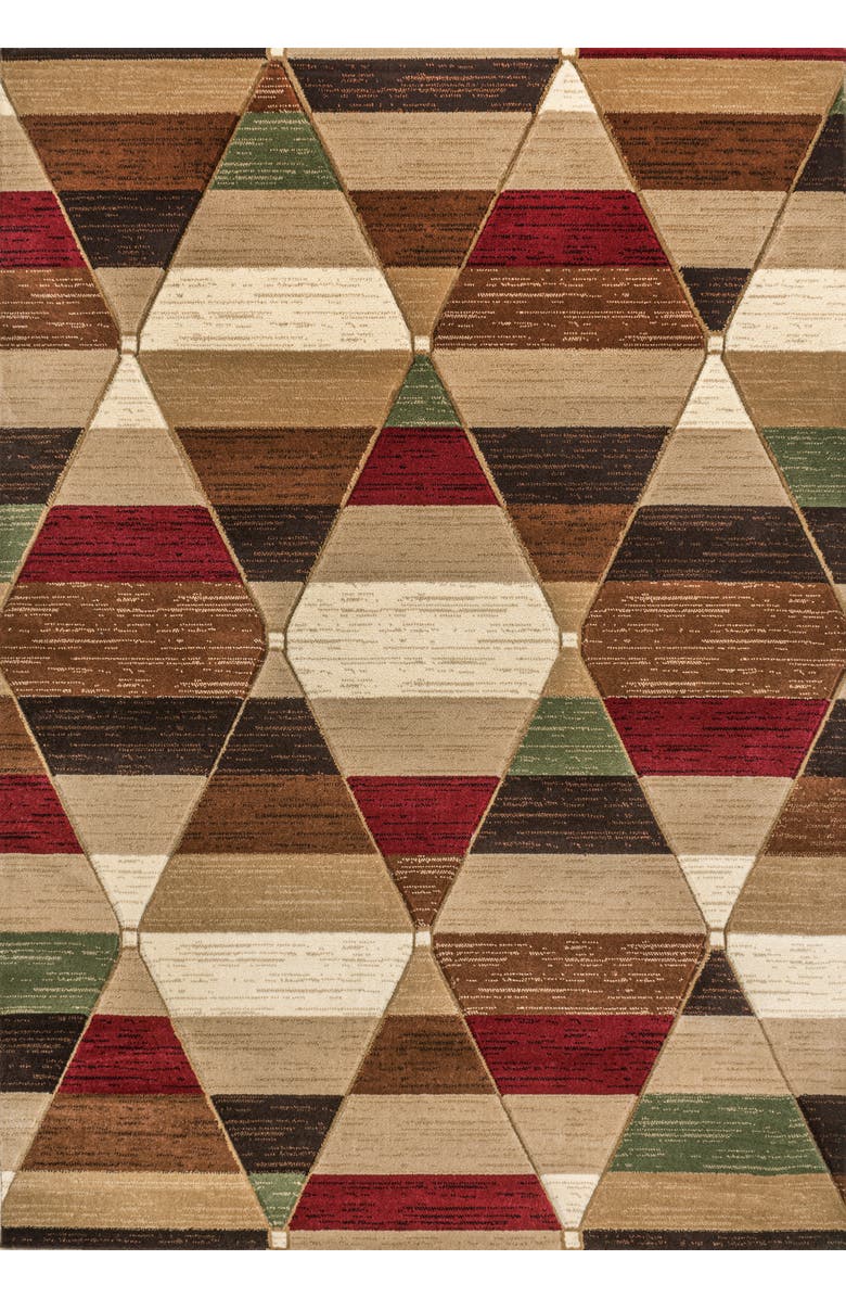 JONATHAN Y Kehoe Retro Diamonds Geometric Area Rug, Alternate, color, Red/Brown/Cream