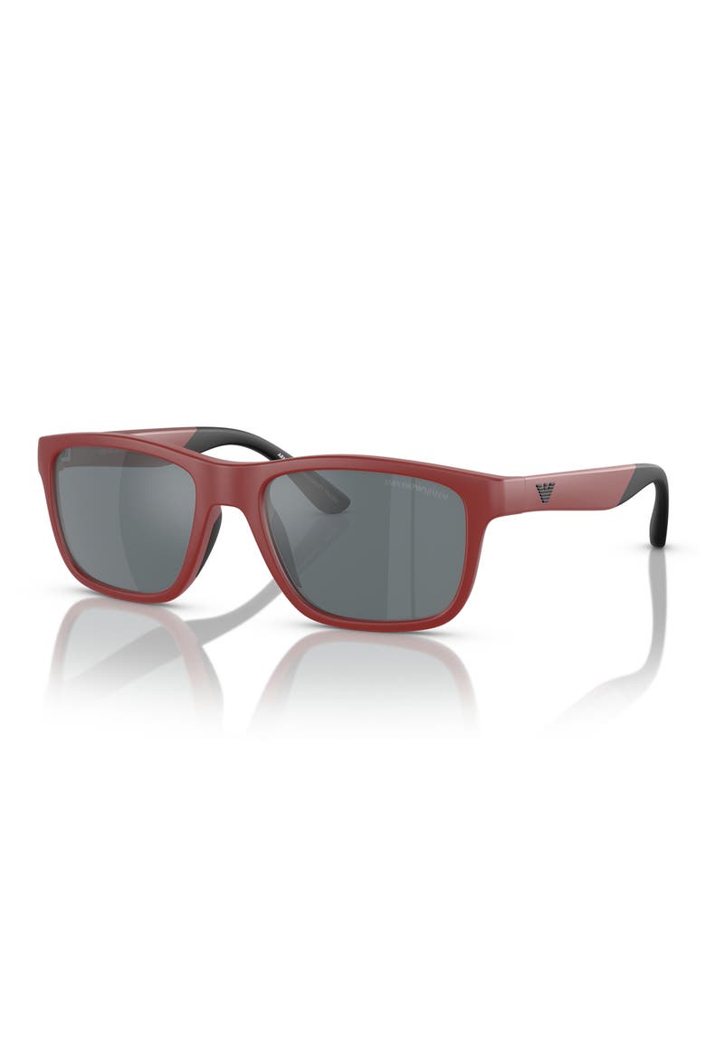 Kids' 48mm Pillow Sunglasses, Alternate, color, MATTE RED / GREY MIRROR BLACK