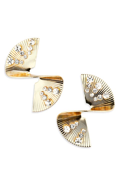 Crystal Twisted Stud Earrings